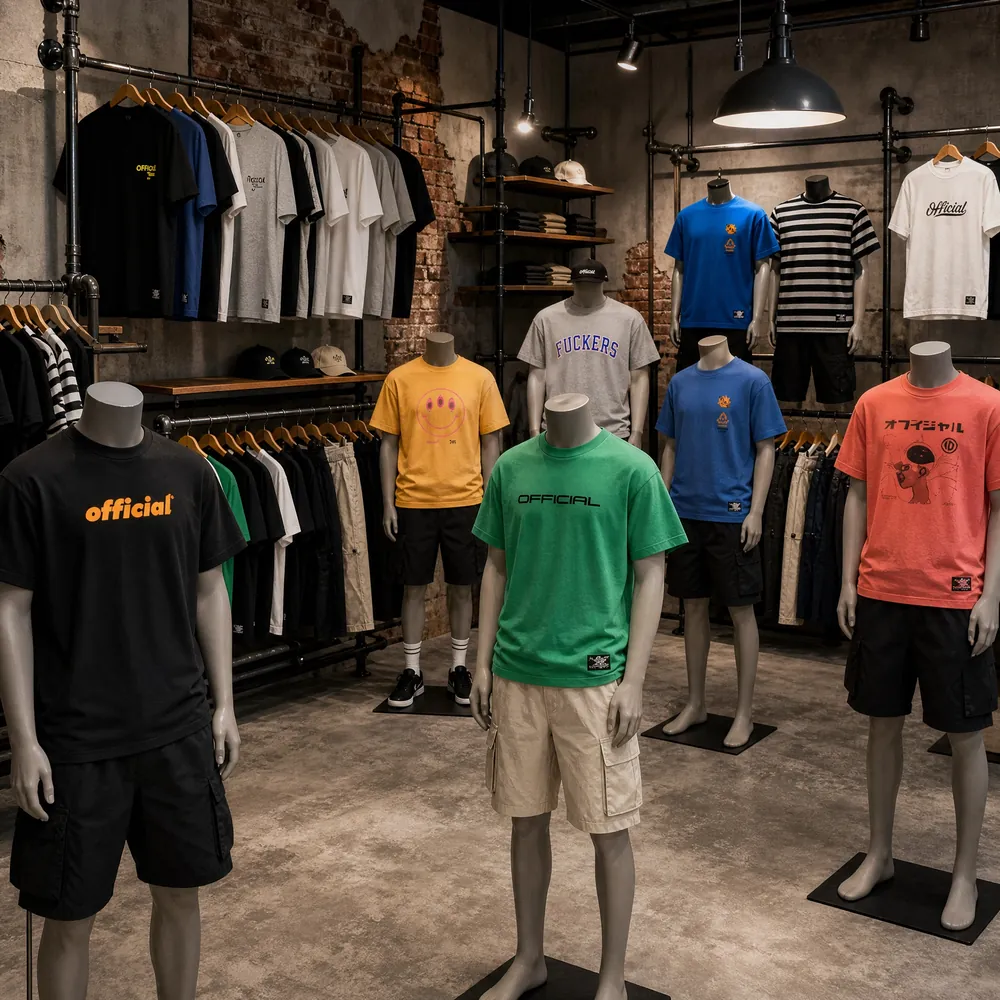 Vitrine ou arara em loja parceira